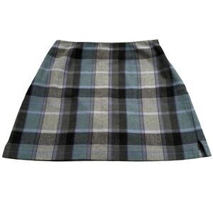 Vintage 90s Purple Gray The Limited Wool Plaid Mini Skirt Preppy Winter Fall